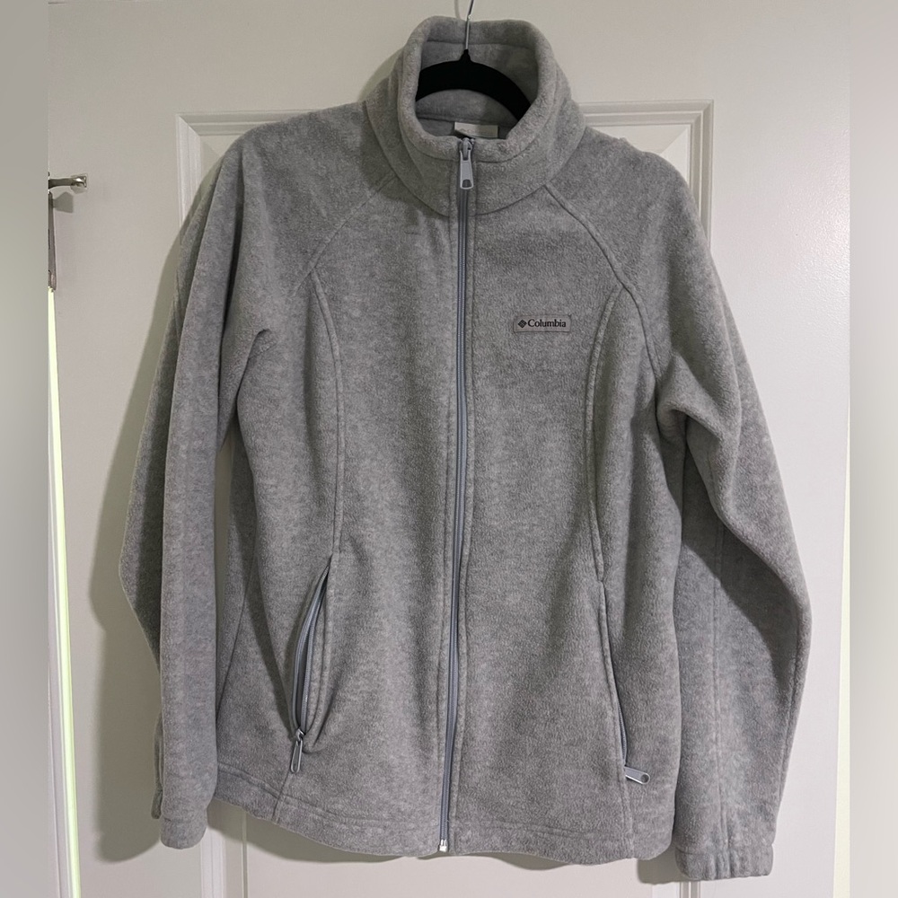 Columbia Heather Gray Full-Zip Fleece Jacket